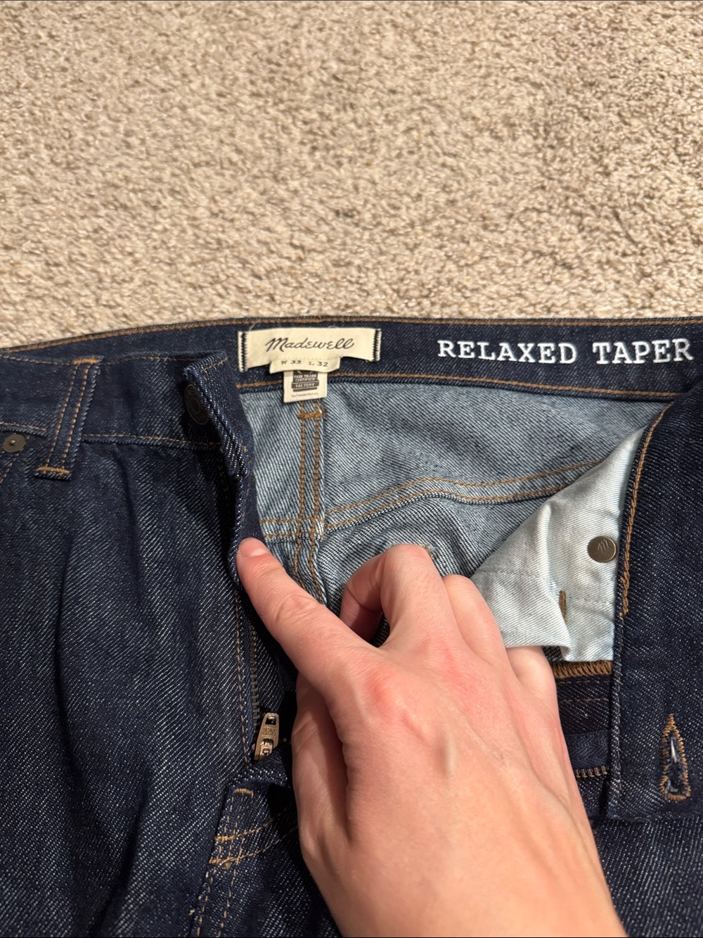 Madewell Relaxed Taper Jeans in Dark Indigo